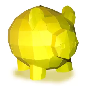 3D-конструктор KRAFTING Свинка-копилка золотая 